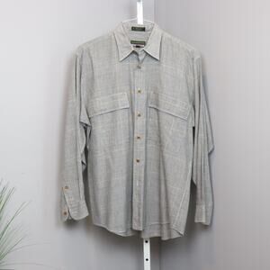 Keaton Chase Men’s Gray Plaid Supima Cotton Shirt Size Medium